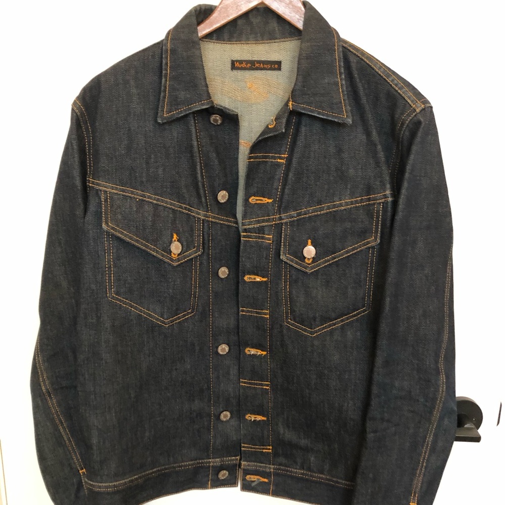 Nudie navy raw denim jacket